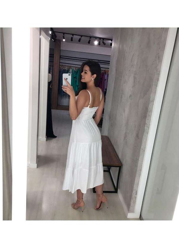Closet Rc - Vestido Jéssica Midi Branco 2