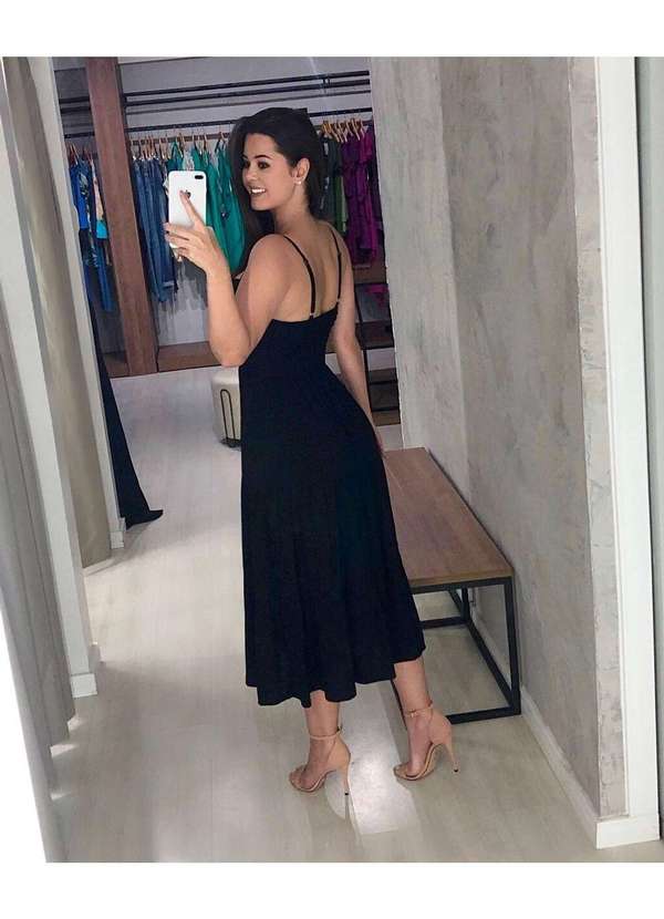 Closet Rc - Vestido Jéssica Midi Preto 4