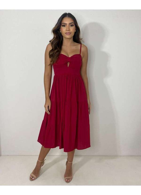 Closet Rc - Vestido Jéssica Midi Vermelho