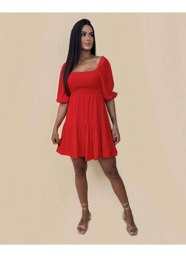 Closet Rc - Vestido Juliana Curto Vermelho