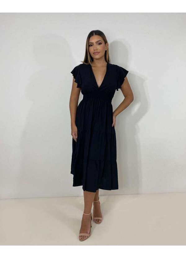 Closet Rc - Vestido Laís Midi Preto