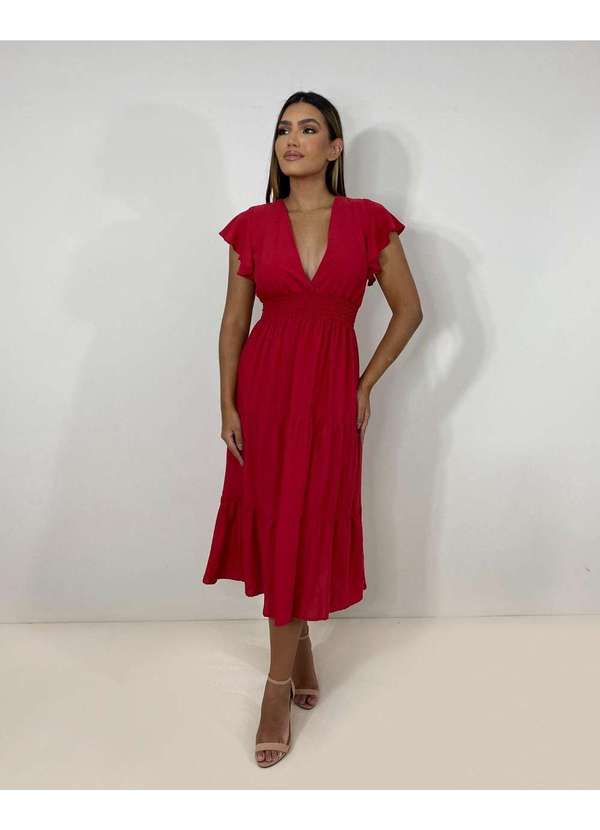 Closet Rc - Vestido Laís Midi Vermelho 2