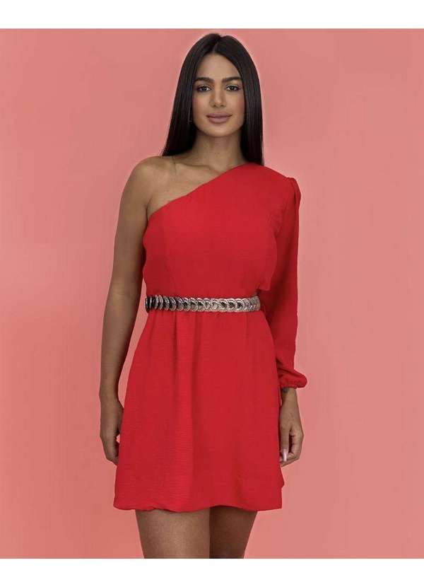 Closet Rc - Vestido Luna em Duna Vermelho