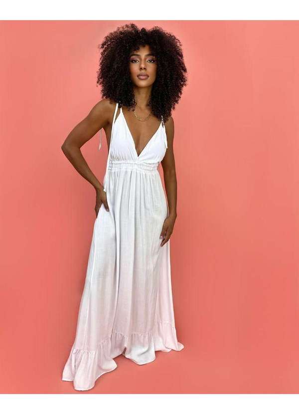 Closet Rc - Vestido Valentina Longo Branco