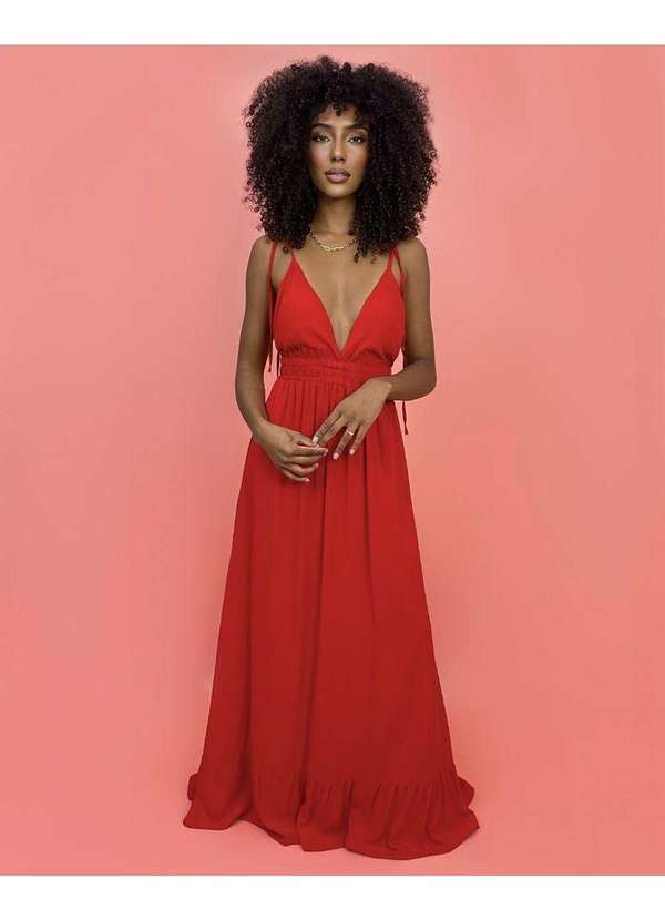 Closet Rc - Vestido Valentina Longo Vermelho 2