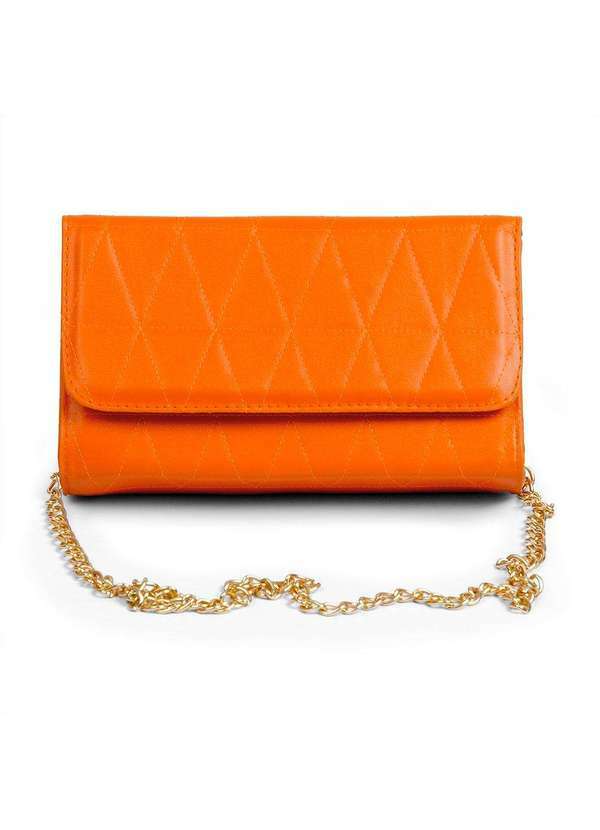 Luma Ventura - Bolsa Carteira Feminina Alça Corrente Giulie Laranja Orange