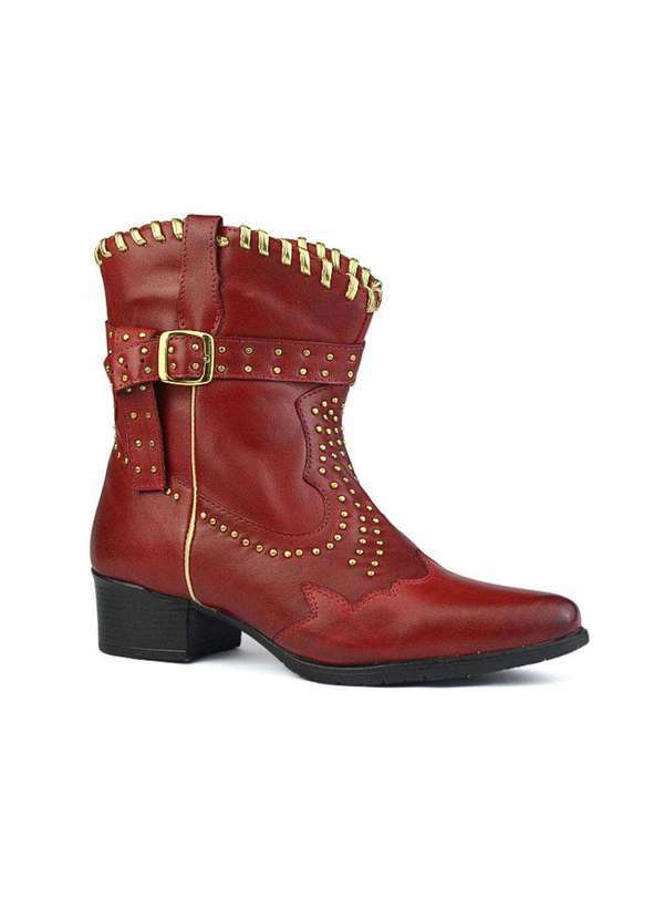 Sandro Moscoloni - Bota Country Feminina Western Sandro Moscoloni Couro Swift Red Red