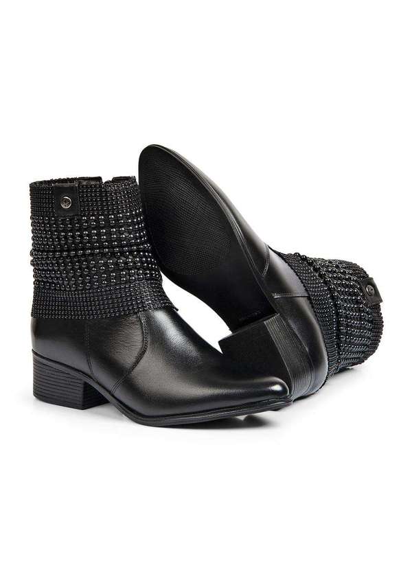 Sandro Moscoloni - Bota Feminina Cano Curto Couro Flavia Preta Black 3