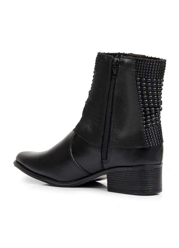 Sandro Moscoloni - Bota Feminina Cano Curto Couro Flavia Preta Black 5