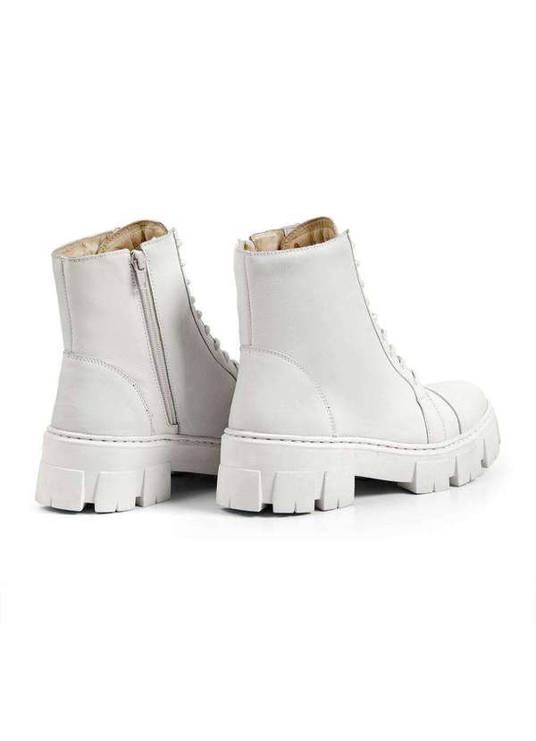 Sandro Moscoloni - Bota Feminina Coturno em Couro Tratorada Ethiopia Gelo Gelo 3