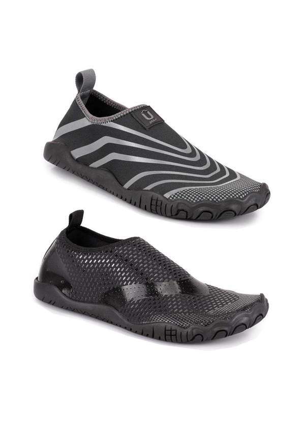 Polo State - Kit 2 Sapatilha Hibrida Esportiva Caiaque Preto e Preto Cinza Black/Gray