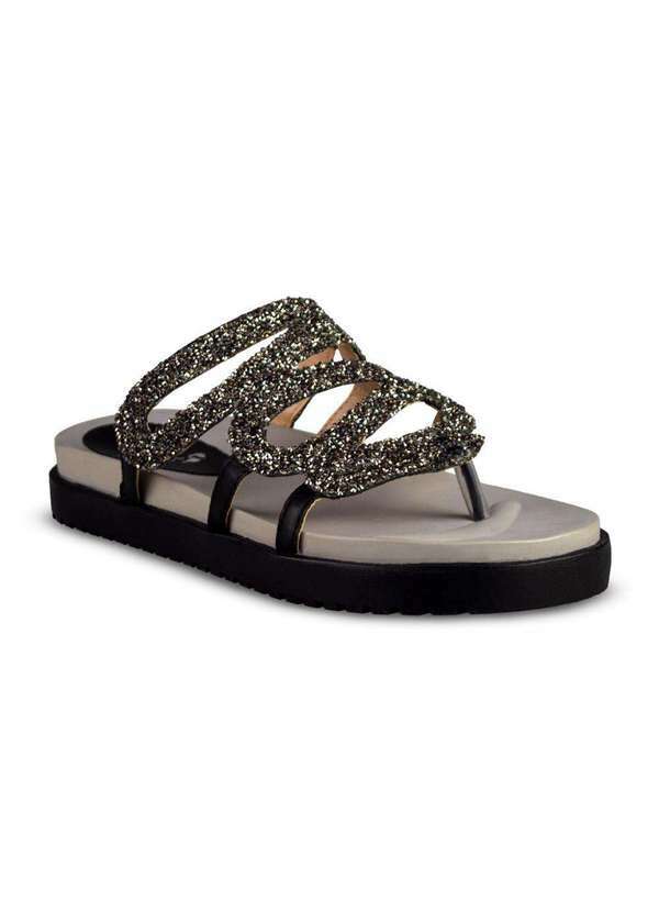 Sandro Moscoloni - Sandalia Papete Brk Movers Celebrate Gliter Cobra Cecy Black Black