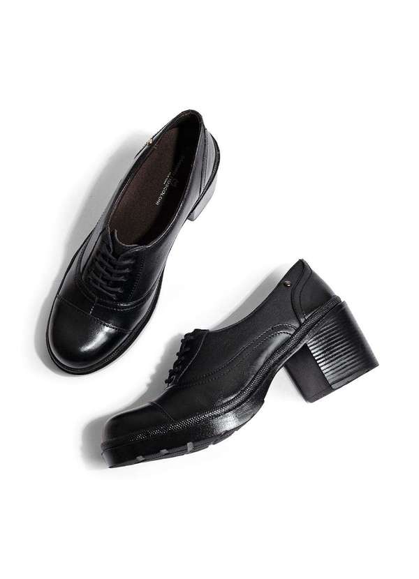 Sandro Moscoloni - Sapato Feminino Oxford Salto Bloco Frida Preta Black 2