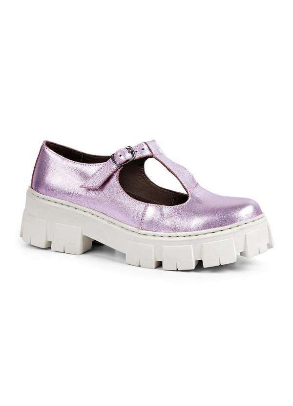 Sandro Moscoloni - Sapato Feminino Sandro Moscoloni Boneca Tratorado Lilly Metalico Pink