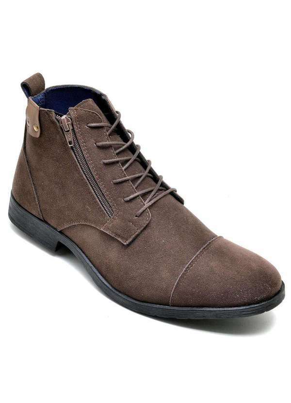 Sandro Moscoloni - Bota Dress Boot Masculina Eco Canyon Broklin Suede Marrom Brown