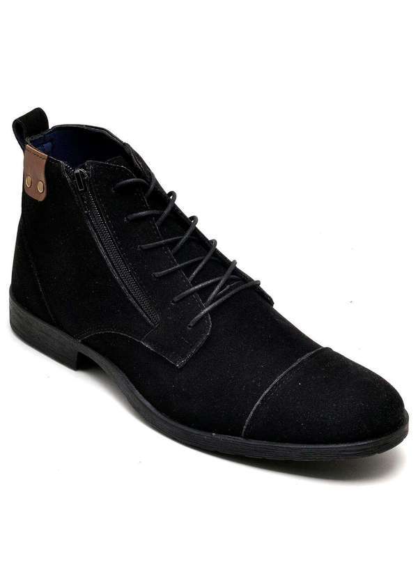 Sandro Moscoloni - Bota Dress Boot Masculina Eco Canyon Broklin Suede Preto Matte Black