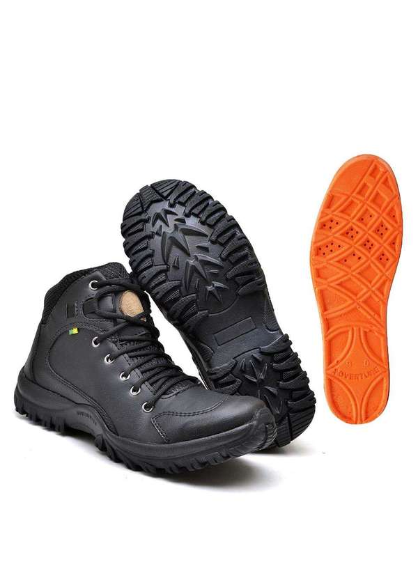 Polo State - Kit Bota Adventure Masculina Trails Black e Palmilha Grossa Black