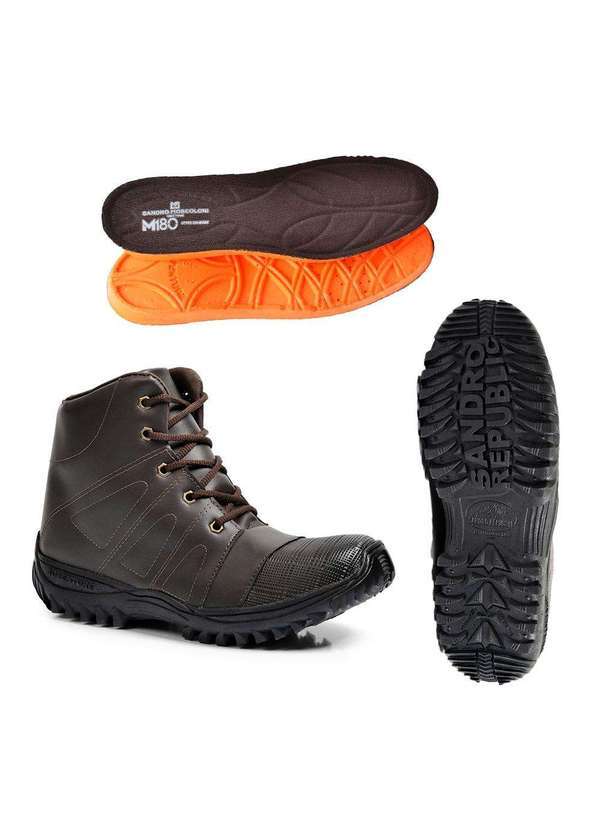 Polo State - Kit Bota Masculina Trilha Adeventure Star Moon Brownepalmilha Brown