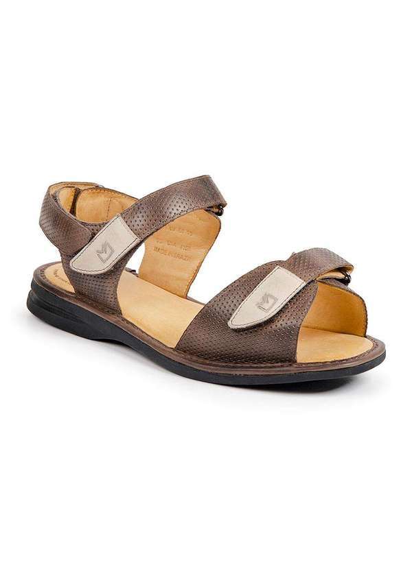 Sandro Moscoloni - Sandália Masculina Sandro & Co. Papete Free Beach Marrom Escuro Coffee