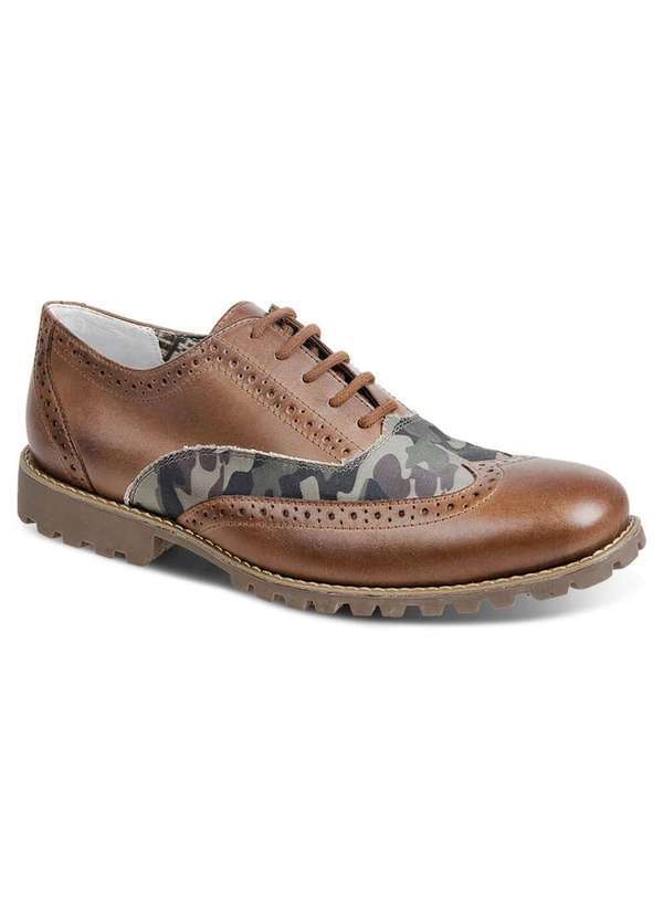 Sandro Moscoloni - Sapato Masculino Casual Brogue Sandro Moscoloni Jabaquara Tan