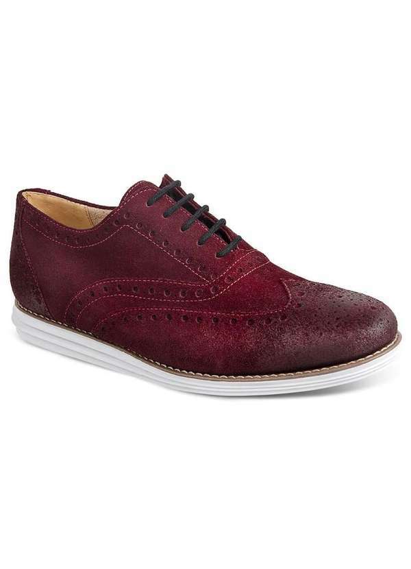 Sandro Moscoloni - Sapato Masculino Casual Brogue Sandro Moscoloni Santana Vinho Vinho