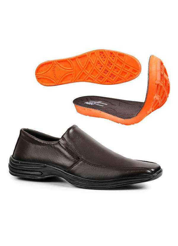 Polo State - Sapato Masculino Conforto Terapêutico Marrom e Palmilha Grossa Brown