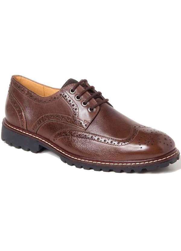Sandro Moscoloni - Sapato Social Derby Sandro Moscoloni New Brett Wingtip Café Coffee