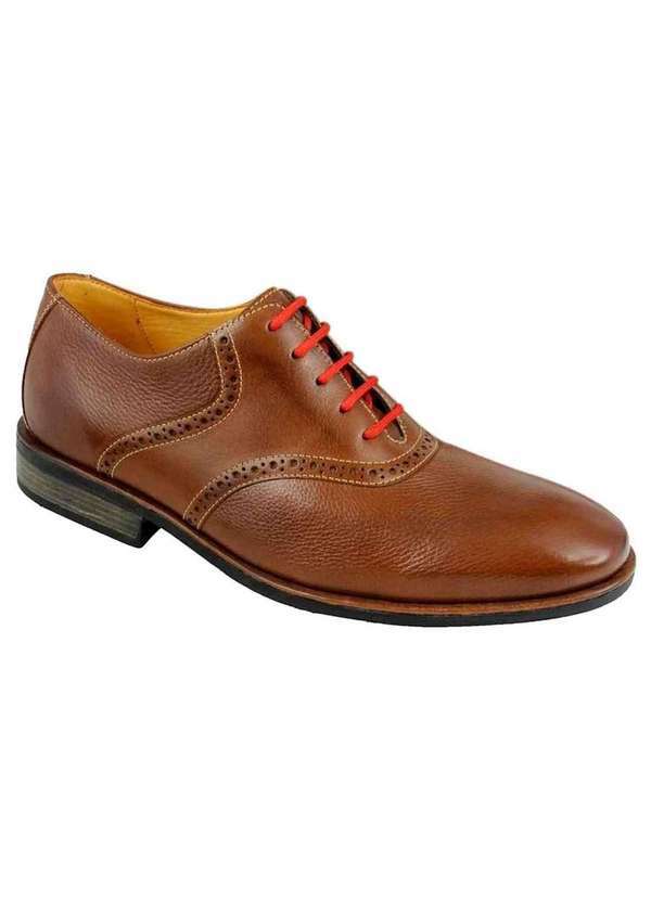 Sandro Moscoloni - Sapato Social Masculino Oxford Sandro Moscoloni Matthew Marrom Cognac