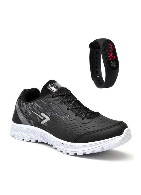 Polo State - Kit Tênis Polo Sport Generation 02 Preto/Prata e Relógio Black