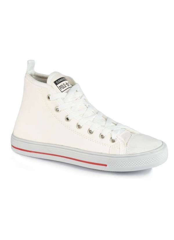 Polo State - Tênis Casual Unissex All Polo Star Cano Alto White White