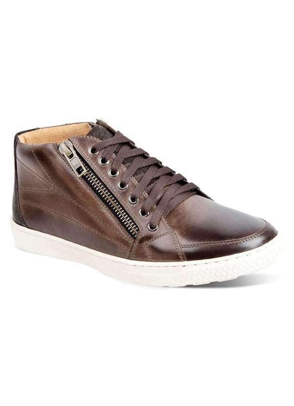 Sandro Moscoloni - Tênis Cano Alto Masculino Sandro Moscoloni Slist Marrom Coffee