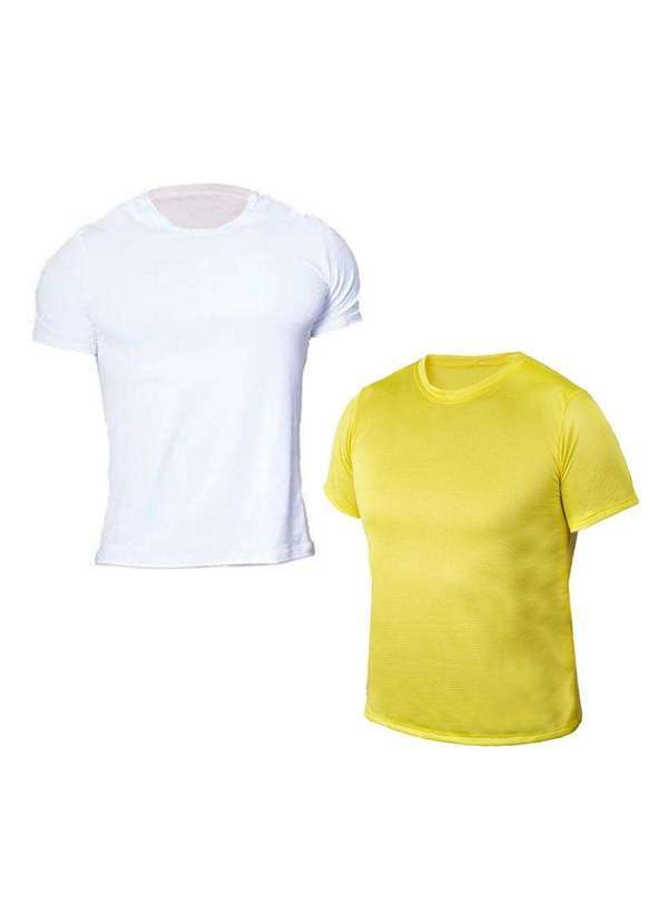 Polo State - Kit 2 Camisetas Dry Fit Seleção Brasileira Amarelol e Branco Colorfull