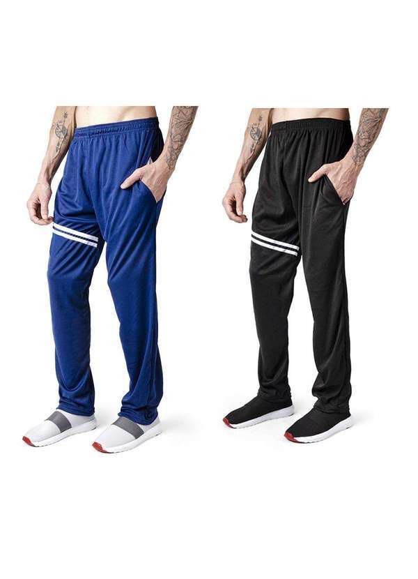Polo State - Kit 2 Calça Sport Training Cacharrel Polo State Yuri Black e Blue Blue/Black