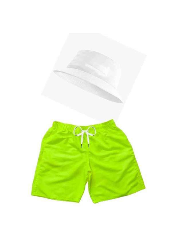 Polo State - Kit Short Polo State Mauricinho Verde com Chapeu Branco Colorfull
