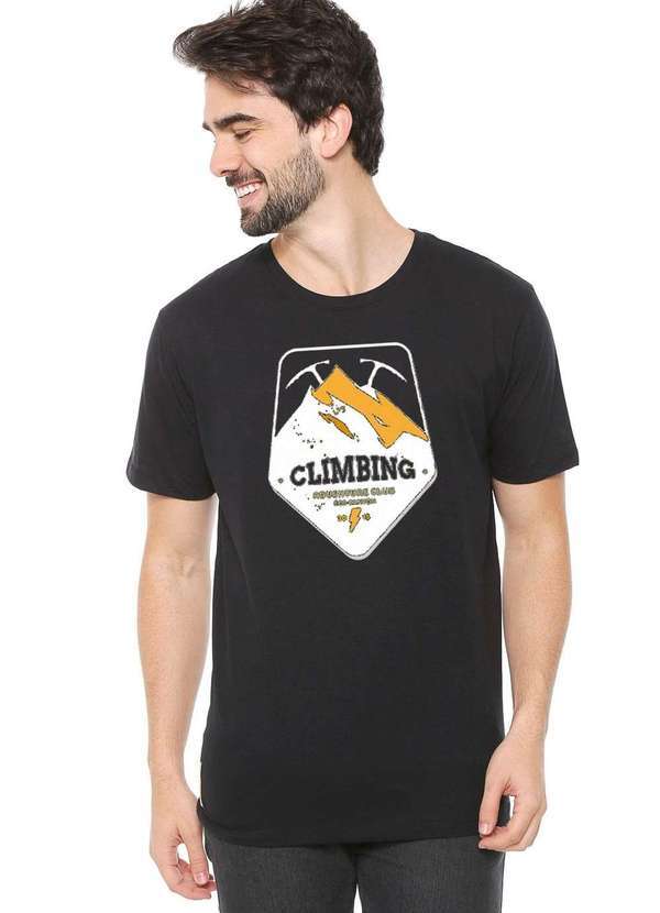 Eco Canyon - Camiseta de Algodão Masculina Eco Canyon Climbing Preta Black 2