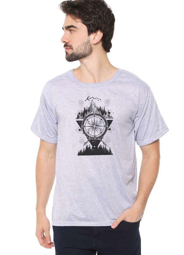 Eco Canyon - Camiseta Masculina Eco Canyon Bússola Cinza Cinza