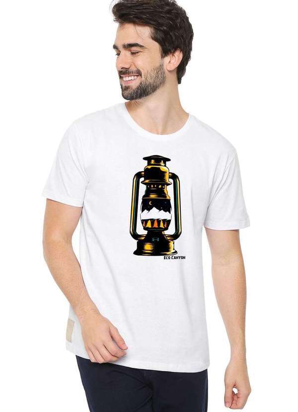 Eco Canyon - Camiseta Masculina Eco Canyon Lamparina Branca White