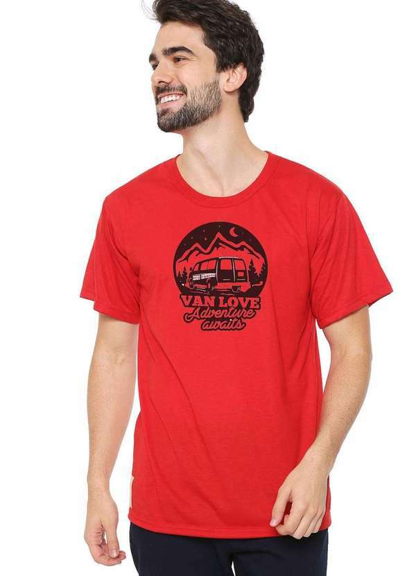 Eco Canyon - Camiseta Masculina Eco Canyon Van Love Vermelho Red