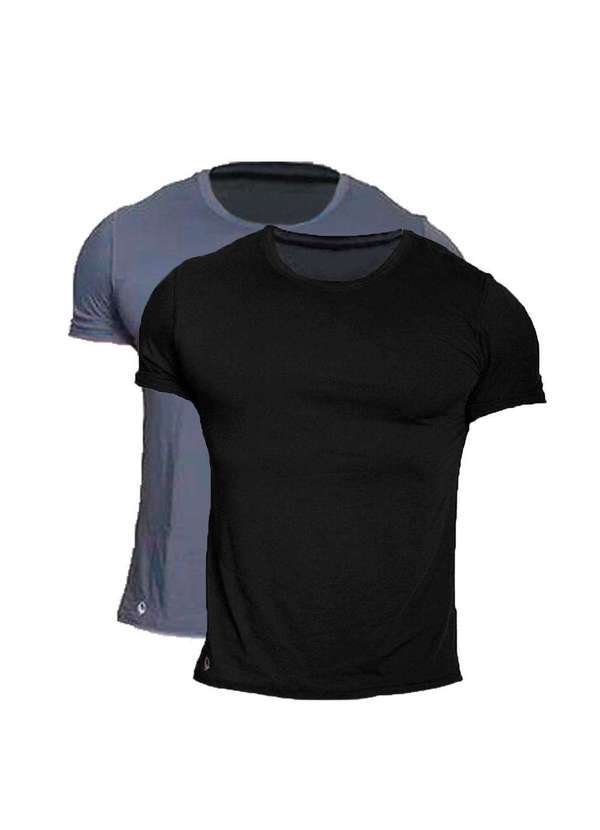 Polo State - Kit 2 Camisetas Masculina Academia Dry Fit Sport Cinza e Preta Colorfull