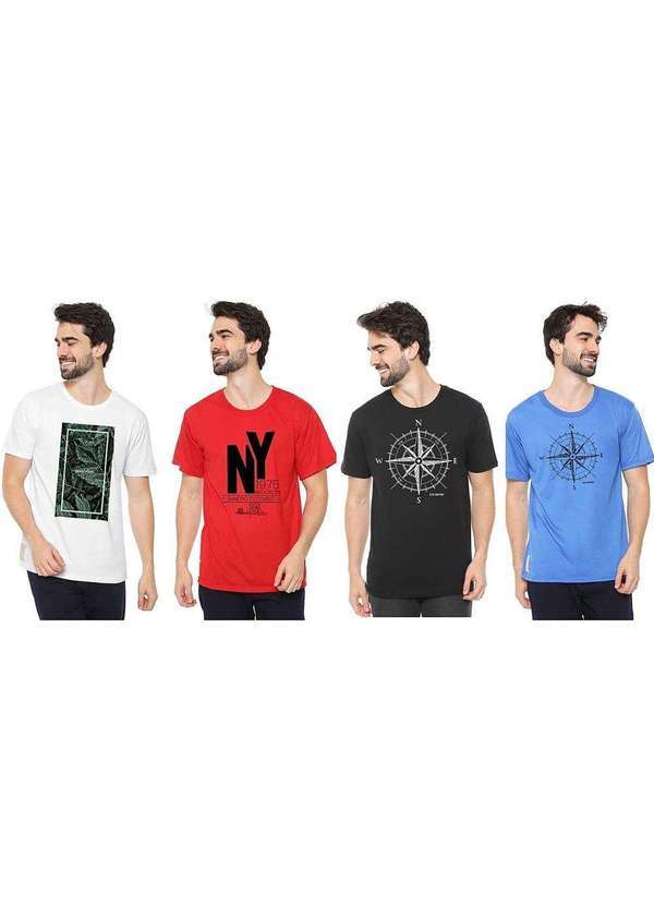 Eco Canyon - Kit 4 Camisetas Masculinas Baratas Atacado Diversas Estampas Colorfull