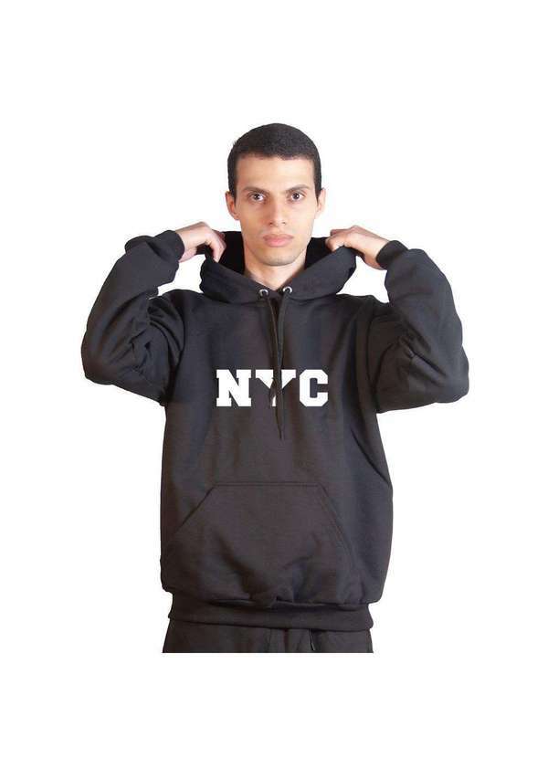 Sandro Moscoloni - Conjunto Moletom Abrigo Polo State Nyc Preto Black
