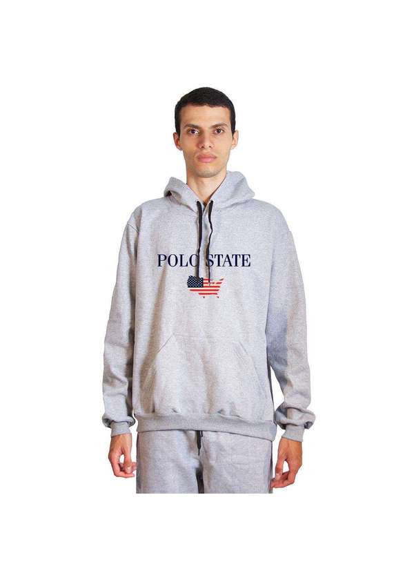 Sandro Moscoloni - Moletom Agasalho Polo State Eua Cinza Cinza