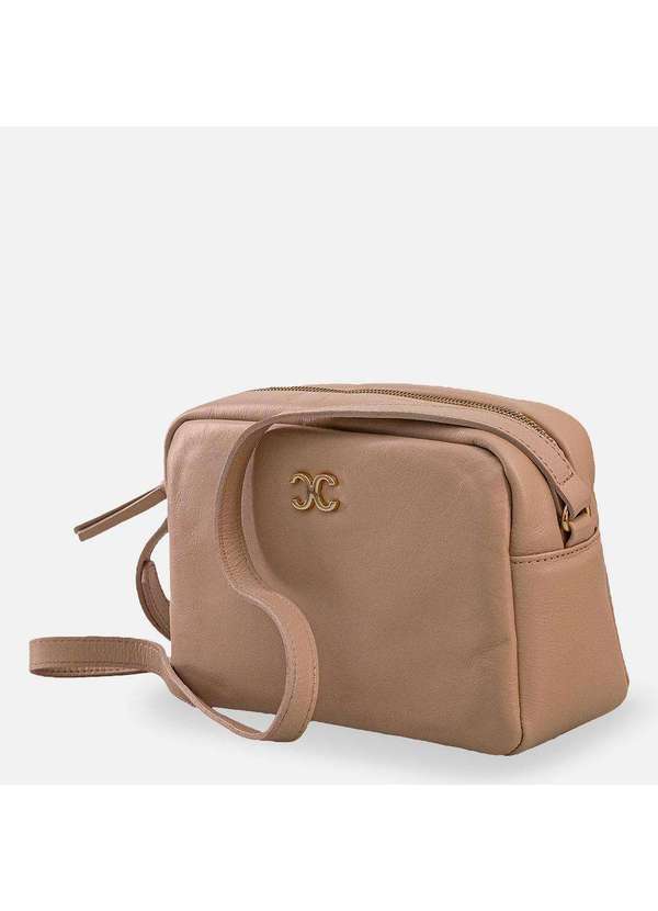 Comfort - Bolsa Tiracolo Lisa Retangular Prata Nude 2