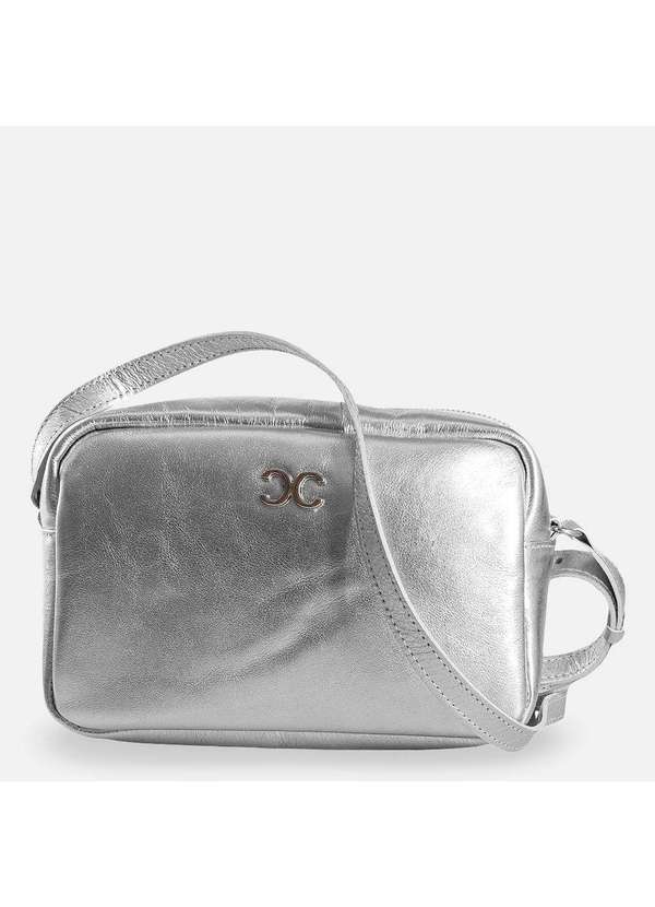 Comfort - Bolsa Tiracolo Lisa Retangular Prata Prata