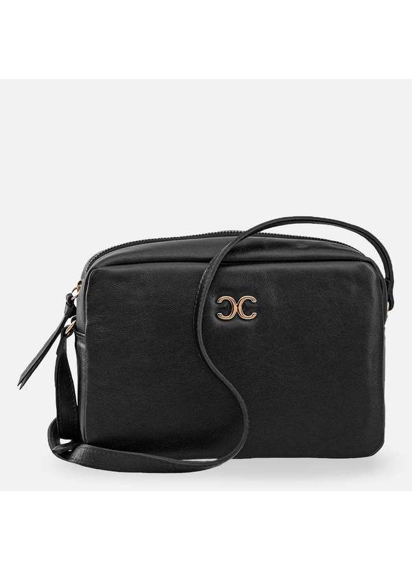 Comfort - Bolsa Tiracolo Lisa Retangular Prata Preto 2
