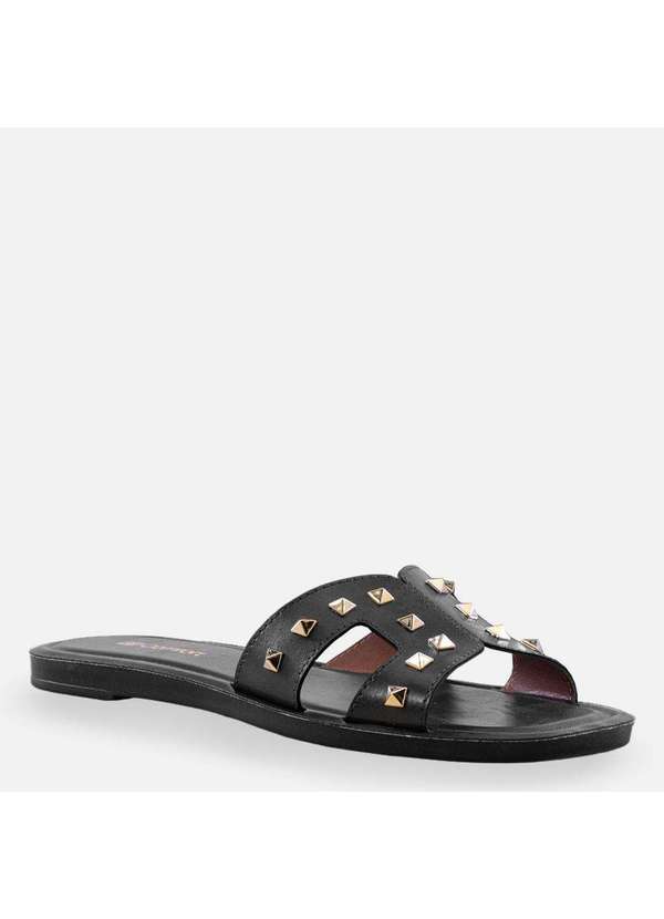 Comfort - Rasteira Tachas Metalizadas Combat Preto 2