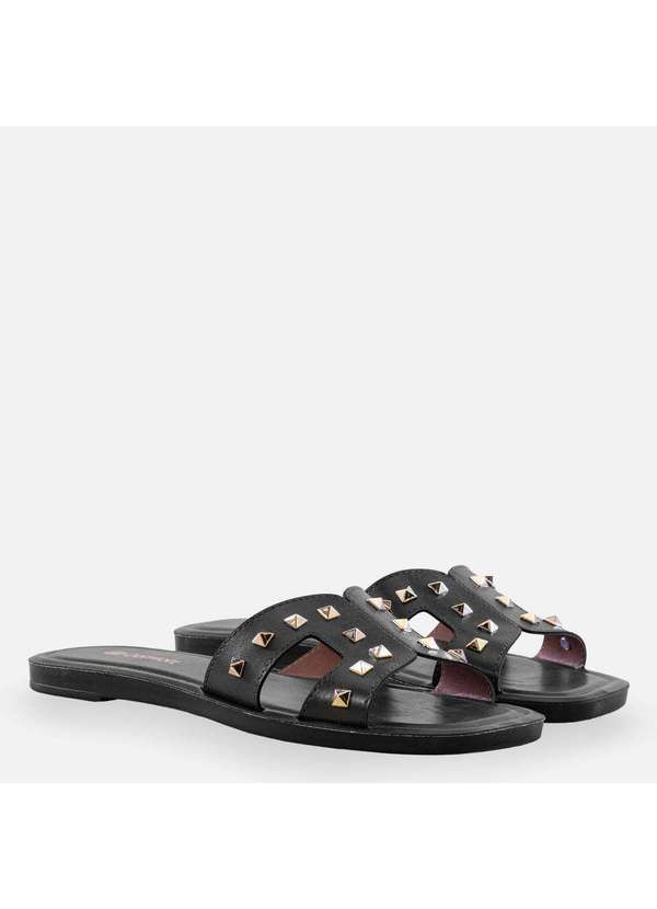 Comfort - Rasteira Tachas Metalizadas Combat Preto 4