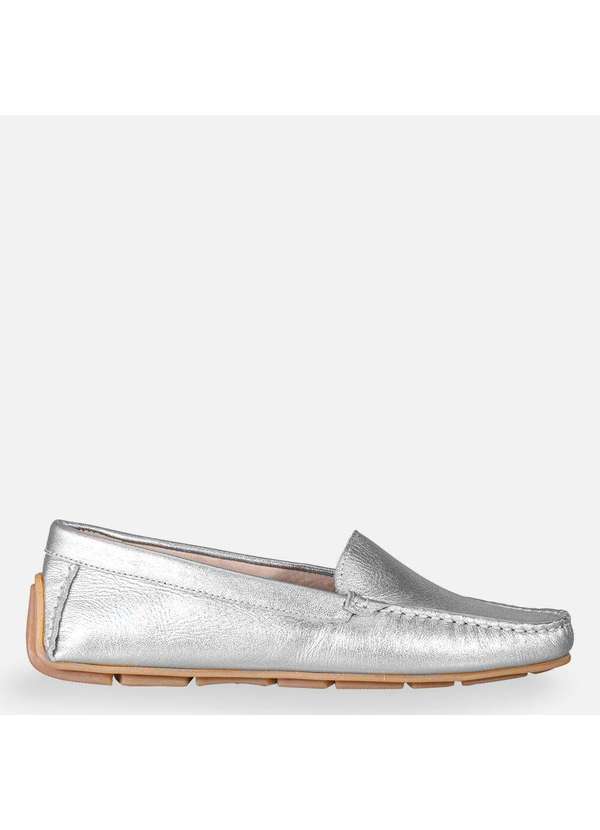 Comfort - Mocassim Couro Cabernet Prata