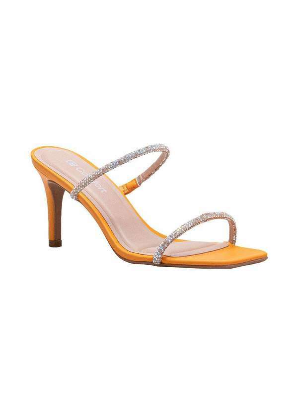 Comfort - Salto Fino Feminino Duas Tiras Strass Comfort Energia