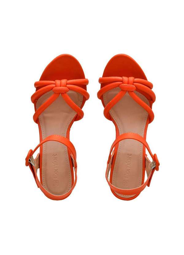 Comfort - Sandália Feminina de Salto Amarração Comfort Curcuma 2